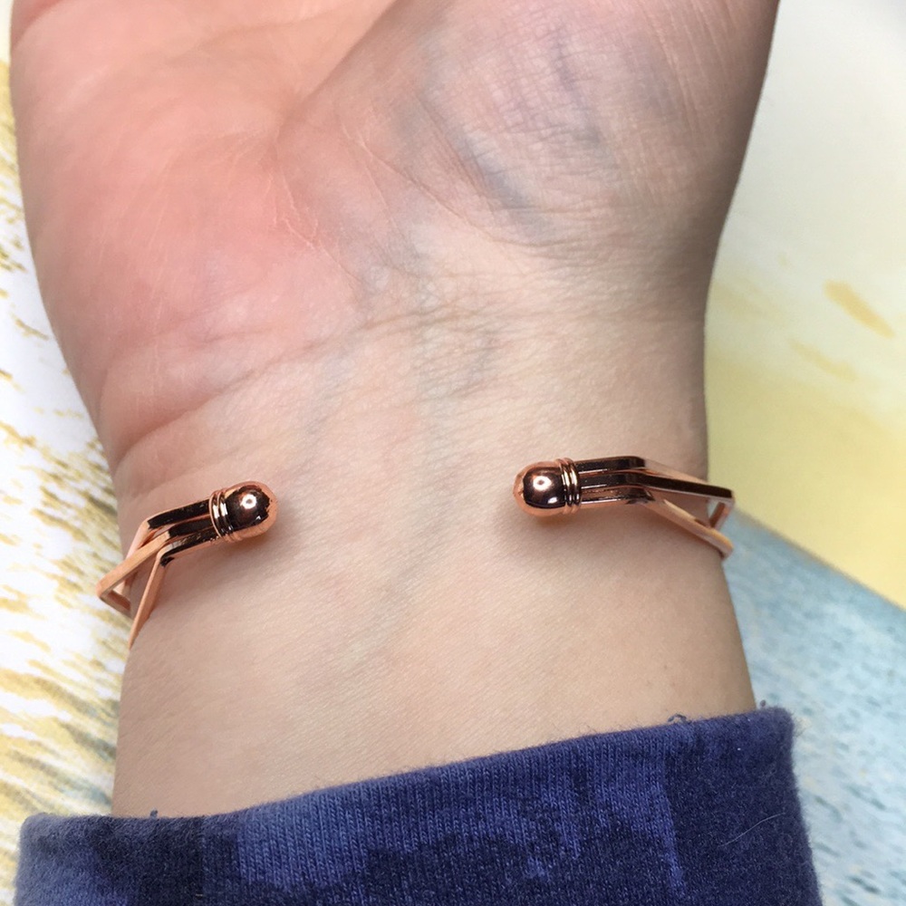 Rose Gold Plated Geometric Bracelet - Picture 3 of 6